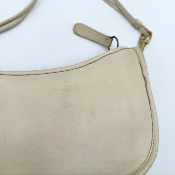 Vintage Coach Double Strap Swinger Bone Cream Leather Crossbody Bag - Picture 12 of 16